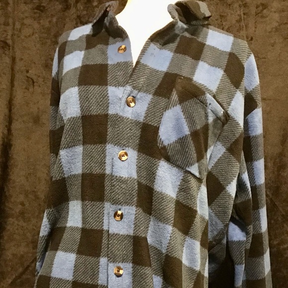 Worksite Blue and Black Button Up Flannel- XL - Picture 1 of 7